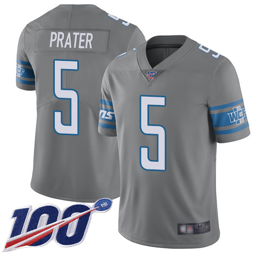 Detroit Lions Limited Steel Men Matt Prater Jersey NFL Football 5 100th Season Rush Vapor Untouchable